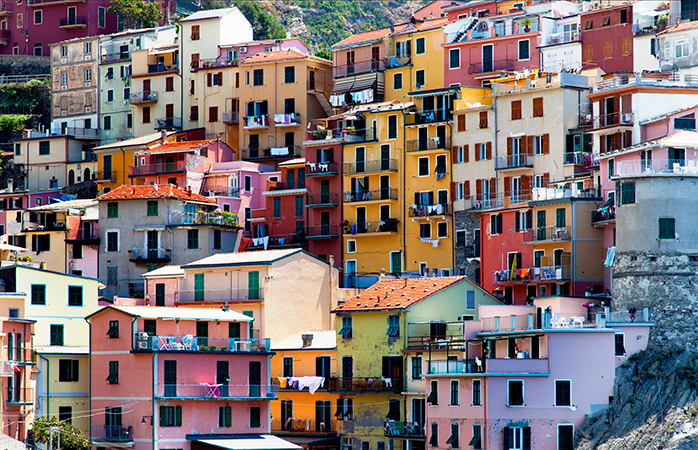 Renkli semtler- Manarola, Cinque Terre, İtalya.