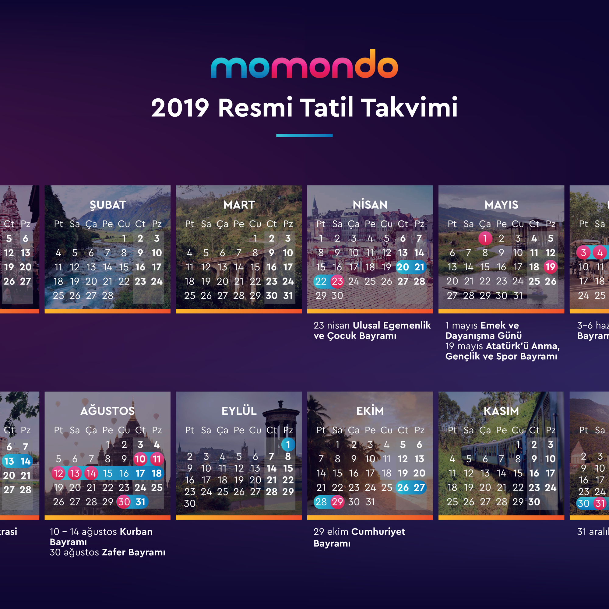 2019 Resmi Tatil Takvimi